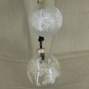 Clear and Frosted Glass Snowflake Ornaments